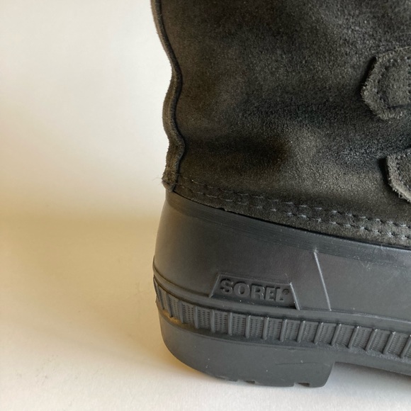 Sorel Black Waterproof Suede Leather Rubber Outsole Snow Rain Boots size 5 - Picture 3 of 15